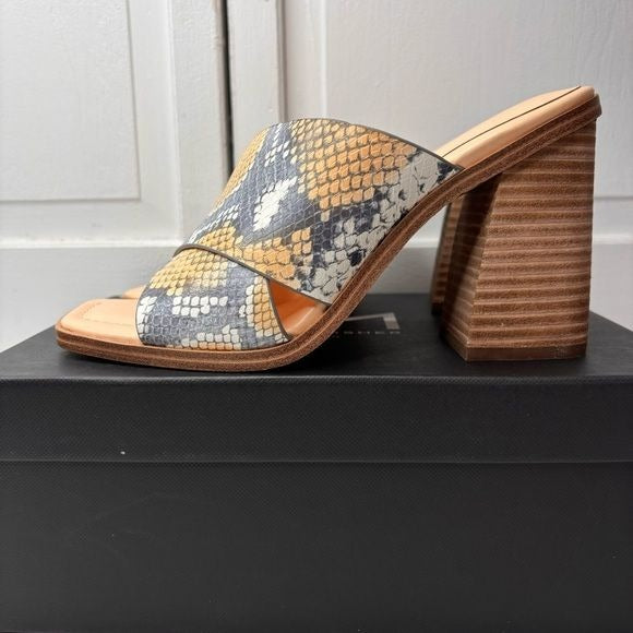 *NEW* MARC FISHER LTD Orange Snakeskin Print Barli Heeled Sandals