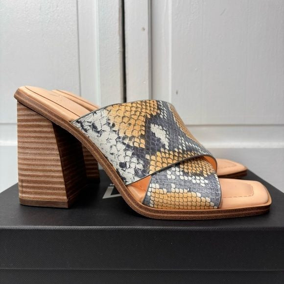 *NEW* MARC FISHER LTD Orange Snakeskin Print Barli Heeled Sandals