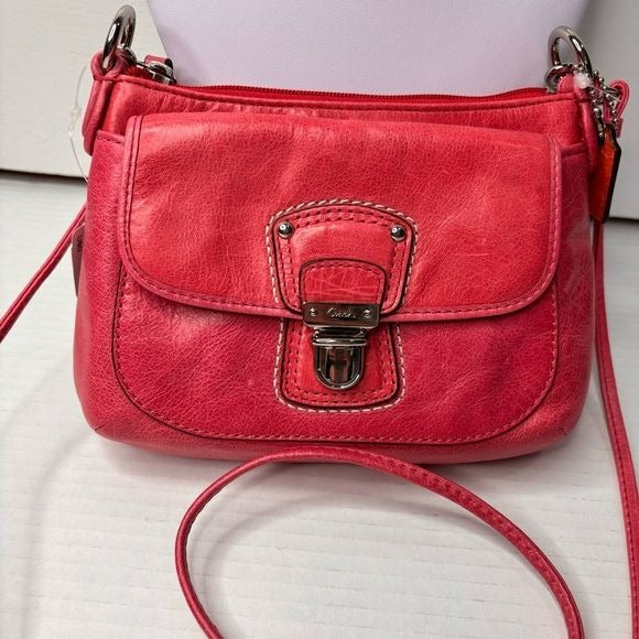 *NEW* COACH Poppy Pink Leather Mini Groovy Crossbody Bag