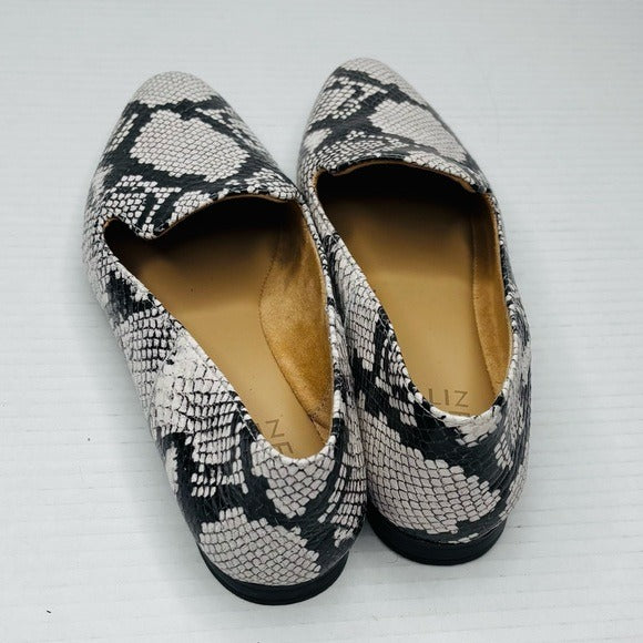 New NATURALIZER Lorna Loafers Flats in Alabaster Snake Print Size 8