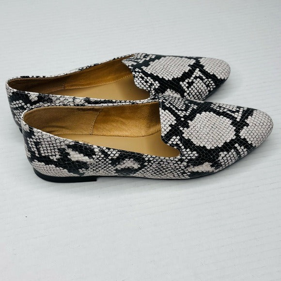 New NATURALIZER Lorna Loafers Flats in Alabaster Snake Print Size 8