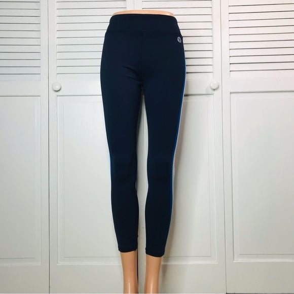 TORY SPORT Navy Blue Side Stripe Leggings Size Medium