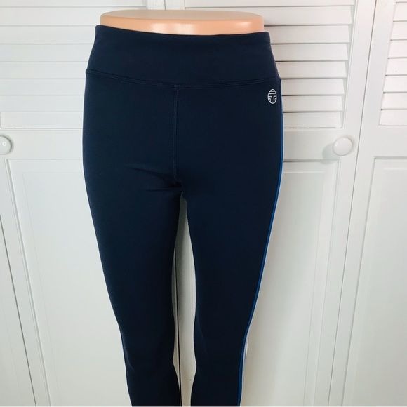 TORY SPORT Navy Blue Side Stripe Leggings Size Medium