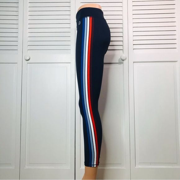 TORY SPORT Navy Blue Side Stripe Leggings Size Medium