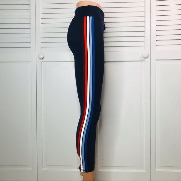 TORY SPORT Navy Blue Side Stripe Leggings Size Medium