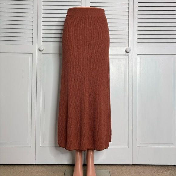 RAG & BONE Soleil Rust Ribbed Maxi Skirt Size Medium