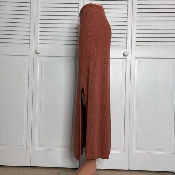 RAG & BONE Soleil Rust Ribbed Maxi Skirt Size Medium