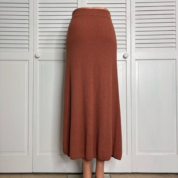 RAG & BONE Soleil Rust Ribbed Maxi Skirt Size Medium