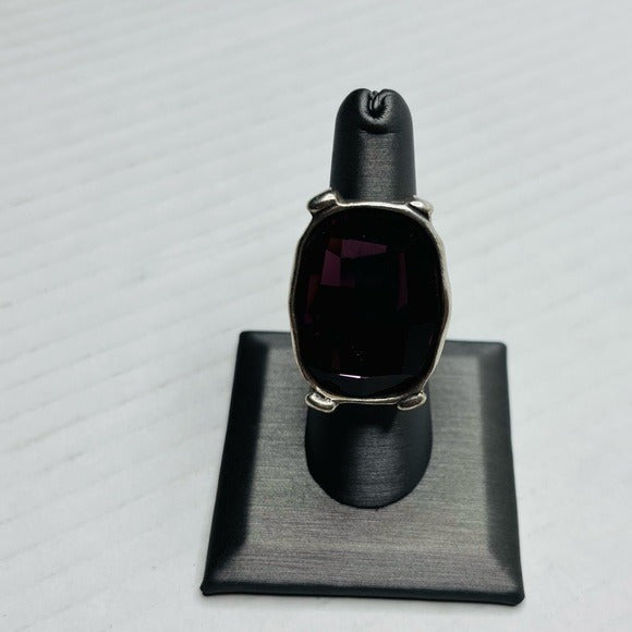 UNO DE 50 Aggerate Large Fuchsia Elements Crystal Ring Size 7