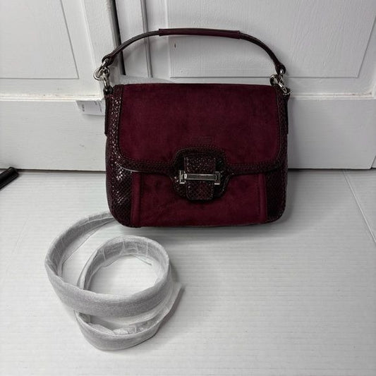 *NEW* COACH Taylor Bordeaux Suede Flap Crossbody Bag