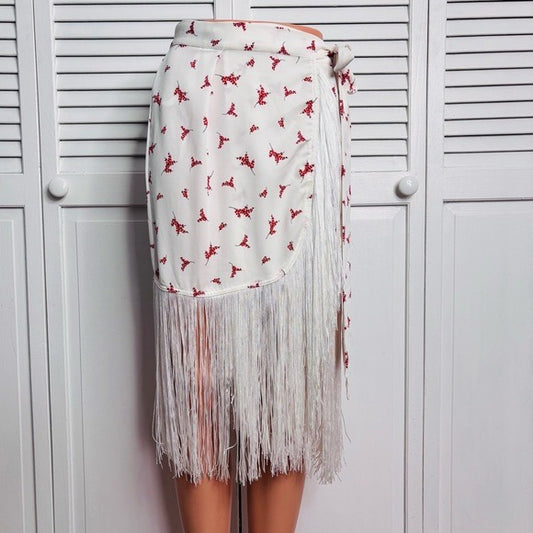 *New* SABINA MUSAYEV Sake Skirt in Ivory Print Size Small