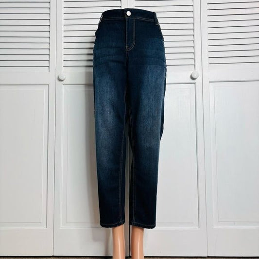 *NEW* LANE BRYANT Dar Blue Embellished Skinny Ankle Jeans Size 16