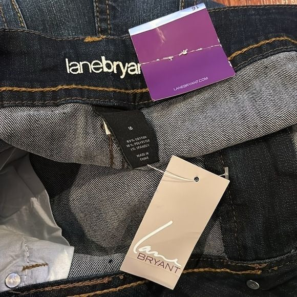 *NEW* LANE BRYANT Dar Blue Embellished Skinny Ankle Jeans Size 16