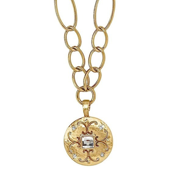 New BRIGHTON Versailles Gold Saturn Reversible Necklace