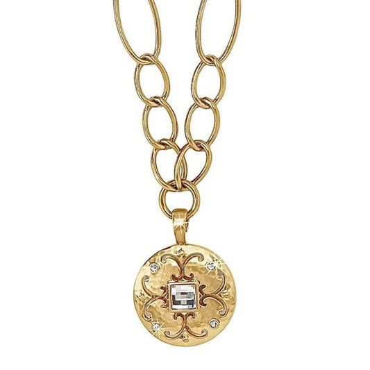New BRIGHTON Versailles Gold Saturn Reversible Necklace