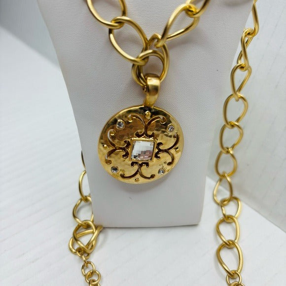 New BRIGHTON Versailles Gold Saturn Reversible Necklace