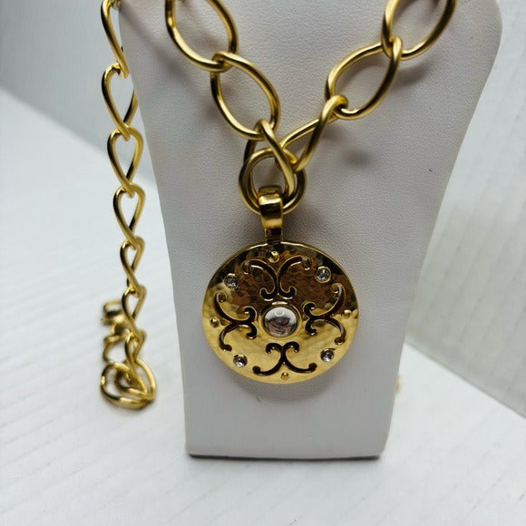 New BRIGHTON Versailles Gold Saturn Reversible Necklace