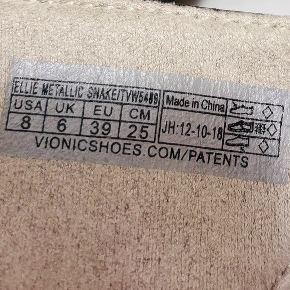 *New* VIONIC Ellie Adjustable Embossed Platform Slide Sandals Size 8
