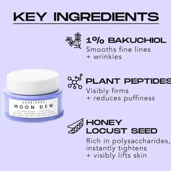 *NEW* HERBIVORE Moon Dew 1% Bakuchiol + Peptides Retinol Alternative Eye Cream