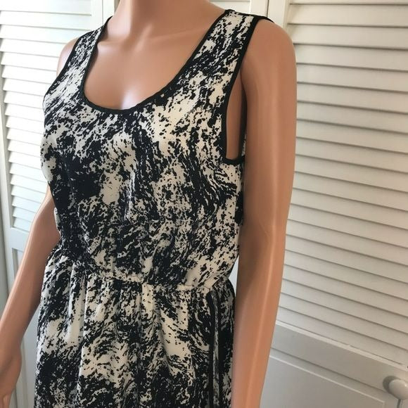 OLIVE + OAK Black White Spatter Sleeveless Dress Size L (new with tags)