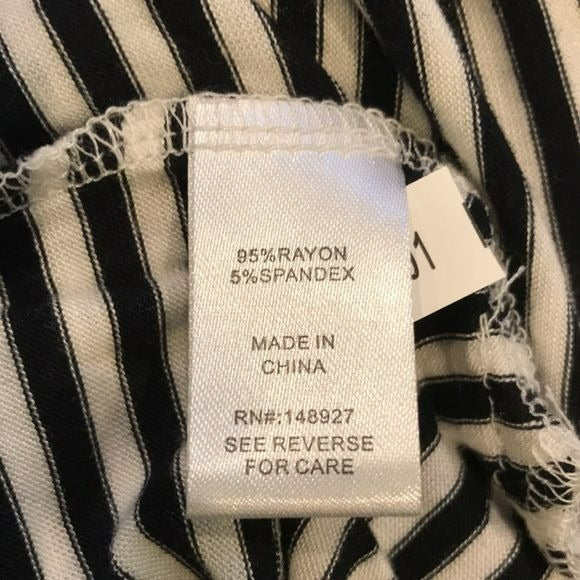 GLITZ Black White Striped Spaghetti Strap Shirt Size S (new with tags)