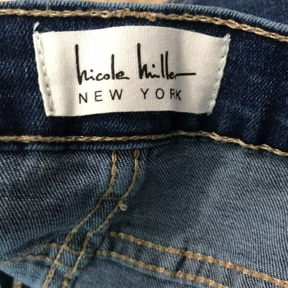 NICOLE MILLER Blue Soho High Rise Shorts Size 8
