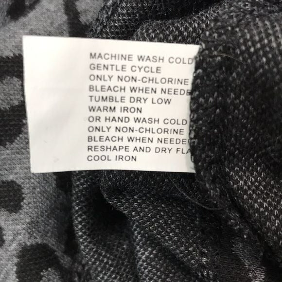 BANANA REPUBLIC Gray Black Cheetah Print Long Sleeve Sweater Dress Size 2