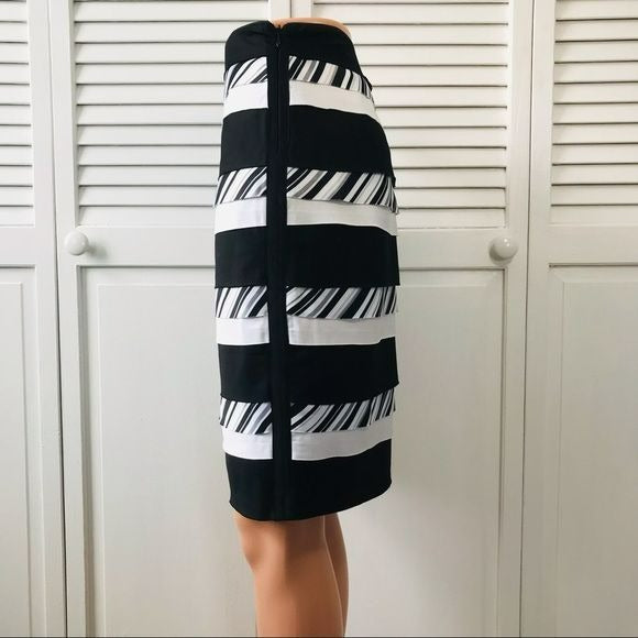 WHITE HOUSE BLACK MARKET Black White Bumble Bee Skirt Size 2 (new with tags)