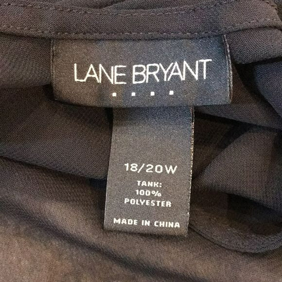LANE BRYANT Black Sheer Tank Top Size 18/20W