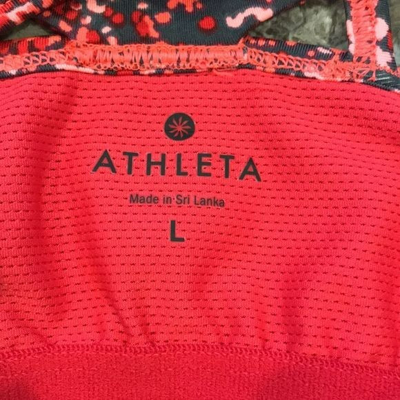 ATHLETA Coral Sizzle Racerback Tank Top Size L