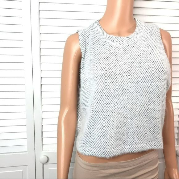 LOU & GREY White Gray Sleeveless Sweater Size XL