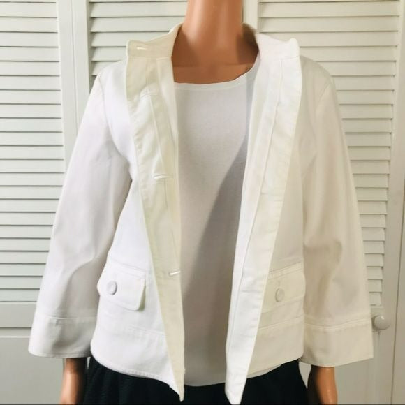 TALBOTS White Stretch Jacket Size 12