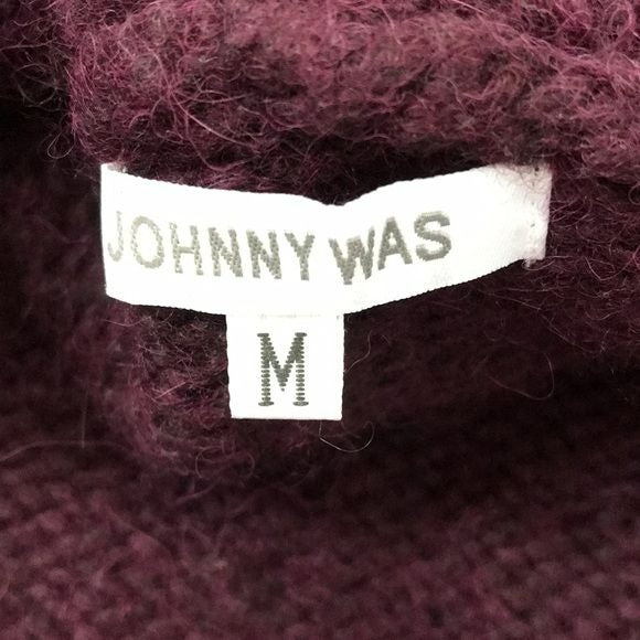 JOHNNY WAS Purple Baby Alpaca Fringe Cardigan Sweater Size M