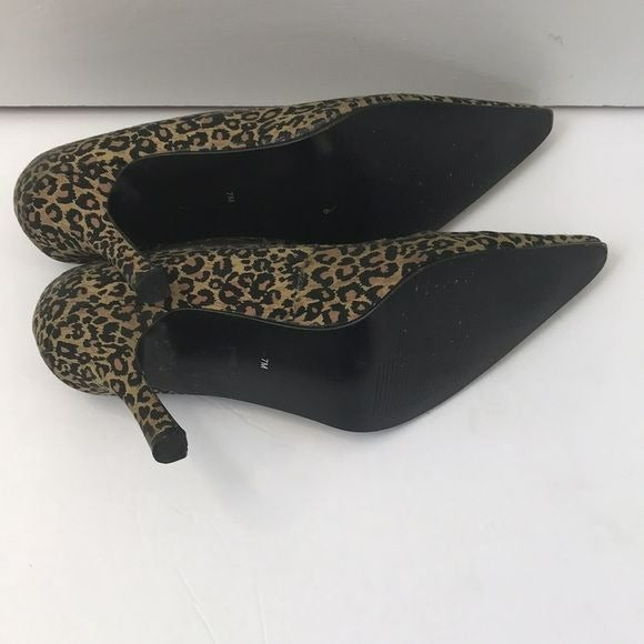 AMANDA SMITH Brown Black Animal Print Pointed Toe Heels Size 7M