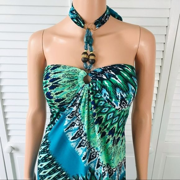 FRESH OF LA Multicolor Tropical Dress Size M