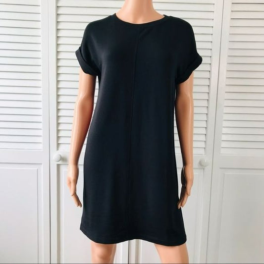 LOU & GREY Black Short Sleeve Sweater Dress Size XS (new with tags)