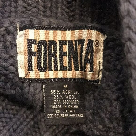 FORENZA Gray White Knit Sweater Size M