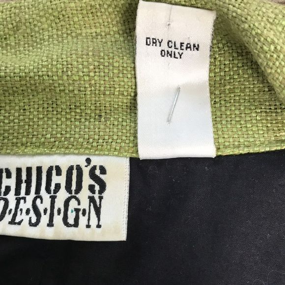 CHICO’S DESIGN Green Vintage Embroidered Silk Jacket Size L