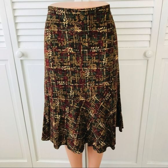 ANN TAYLOR LOFT Printed Ruffle Skirt Size 12