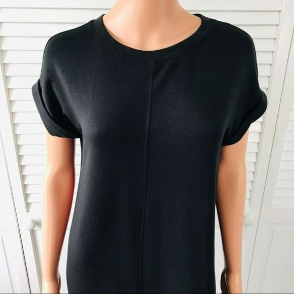 LOU & GREY Black Short Sleeve Sweater Dress Size XS (new with tags)