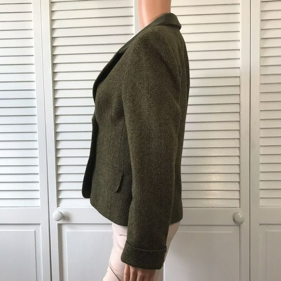 JONES NEW YORK Green Wool Blend Blazer Size 6