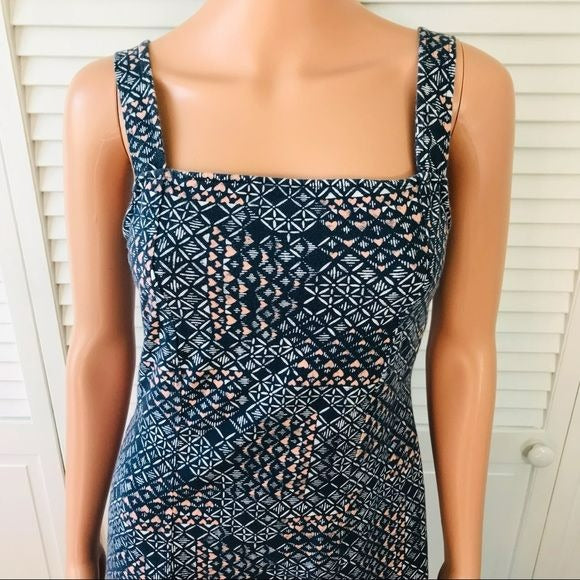 HOLLISTER Blue Geometric Pattern Sleeveless Dress Size M