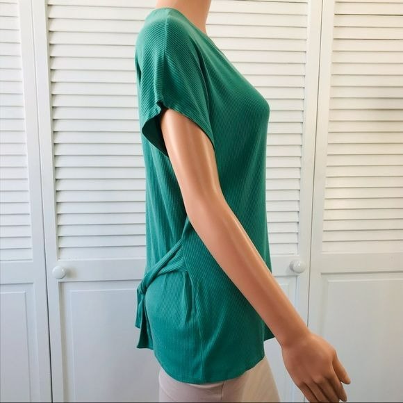 APT. 9 Green Ribbed Short Sleeve Shirt