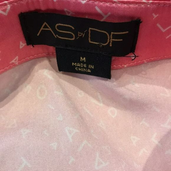 AS By DF Pink Silk Button Down Shirt Size M