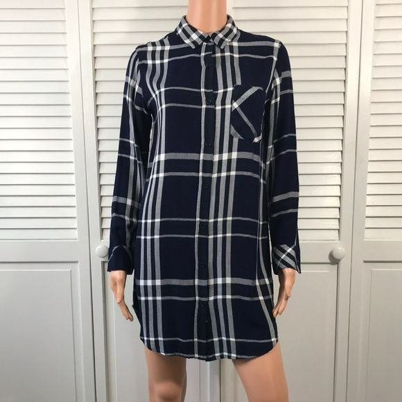 RAILS Blue White Plaid Bianca Shirt Dress Size XS *NEW*