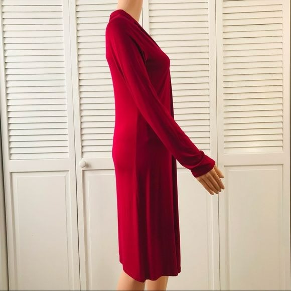 JOHNNY Red Long Sleeve Open Front Long Cardigan