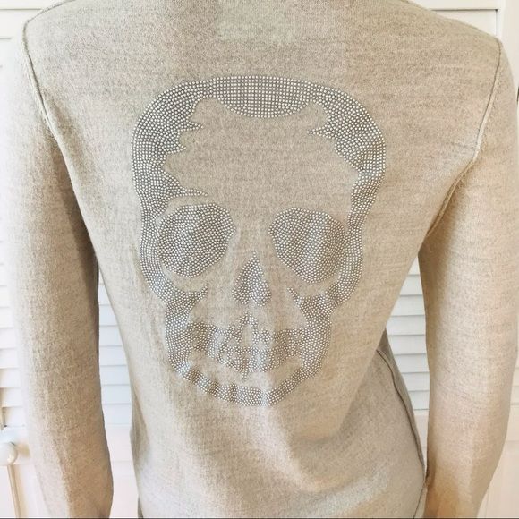 ZADIG & VOLTAIRE Strass Skull Meri­no Wool Sweater Size M