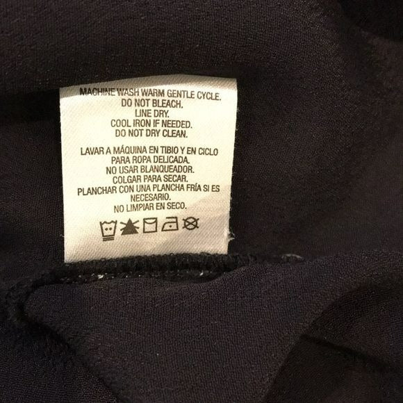 BASIC EDITIONS Black Viscose Semi Sheer Short Sleeve Shirt