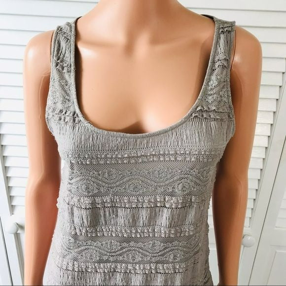 EXPRESS Light Gray Lace Tank Top Size M