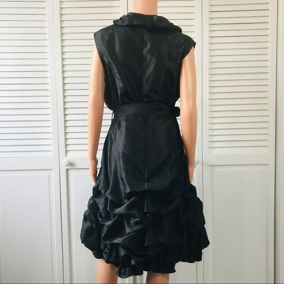 JENNY T. Black Sleeveless Belted Bubble Dress Size XL